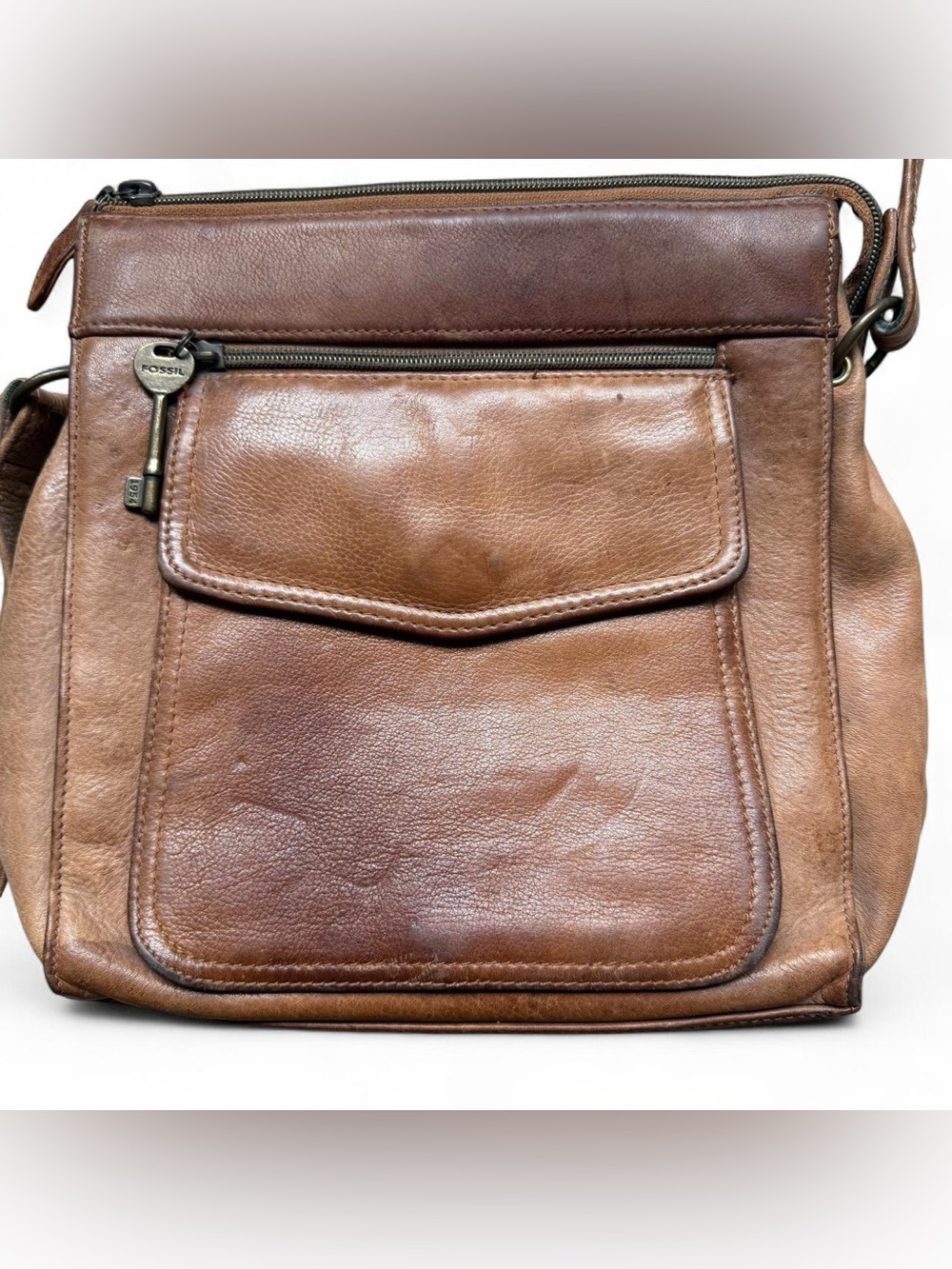 Vintage Fossil 1954 Classic Leather Crossbody Bag - Picture 2 of 8